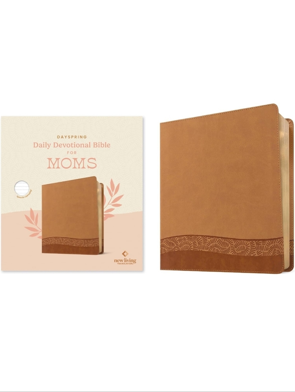 DaySpring Daily Devotional Bible for Moms, NLT (LeatherLike, Camel) New